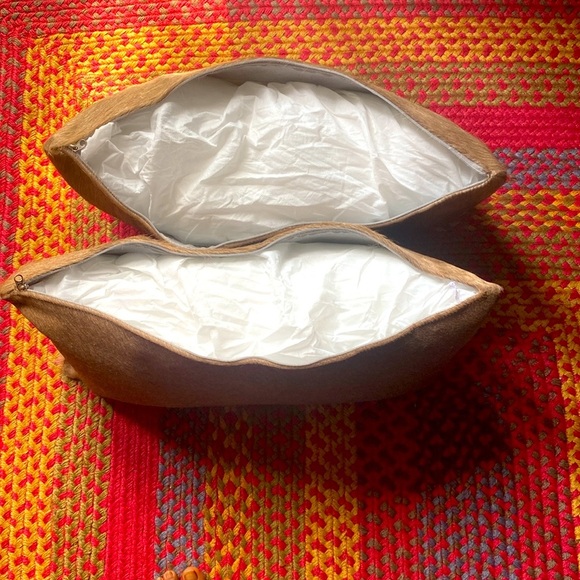 Natural Champagne Cowhide Pillow#72732 (two pieces) - Picture 4 of 12